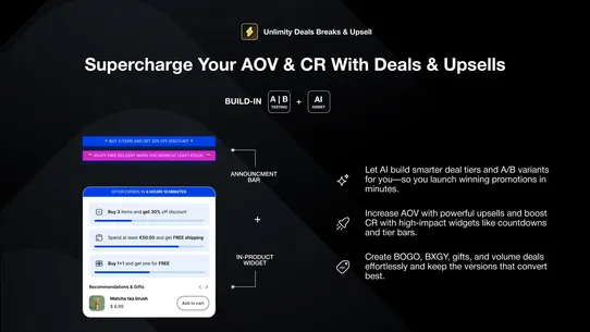 Unlimity Deals Breaks &amp; Upsell screenshot