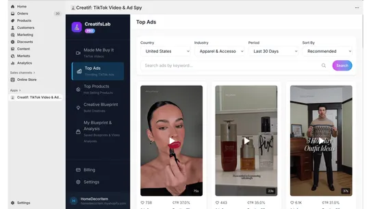 Creatif: TikTok Video &amp; Ad Spy screenshot