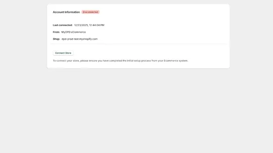 MyDPD eCommerce screenshot