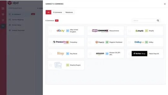 MyDPD eCommerce screenshot