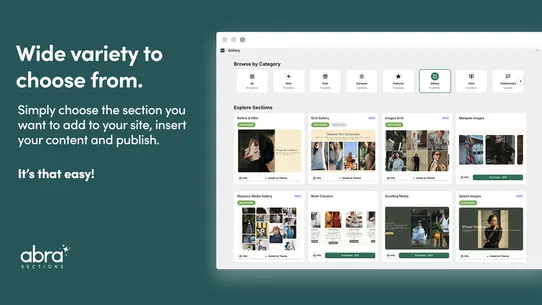 Abra Theme Sections screenshot