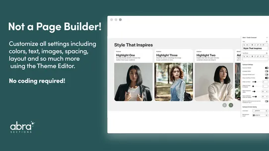 Abra Theme Sections screenshot