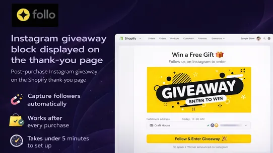 Follo‑ Post Purchase Giveaway screenshot
