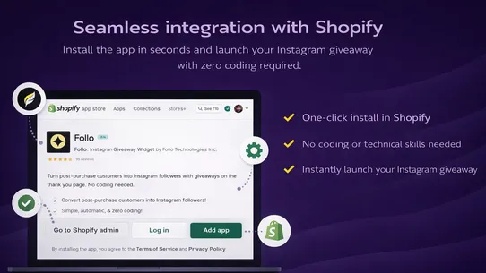 Follo‑ Post Purchase Giveaway screenshot