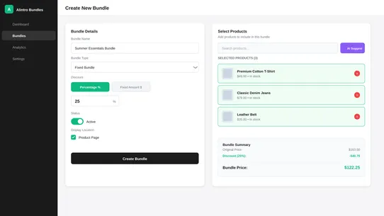 Al Bundle &amp; Save Builder screenshot