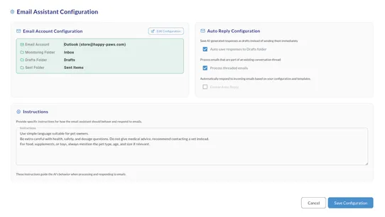 Sensbot AI Email Assistant screenshot