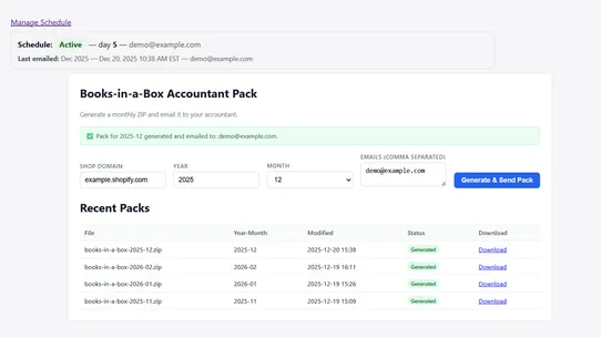 Books‑in‑a‑Box Accountant Pack screenshot