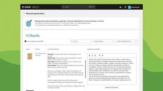 AI ChatGPT Product Description screenshot