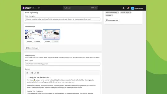 AI ChatGPT Product Description screenshot