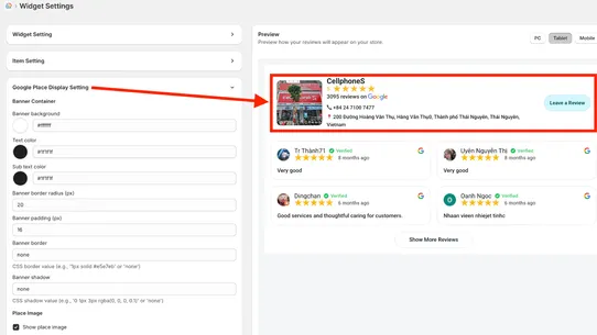 Google Reviews by Ryviu screenshot