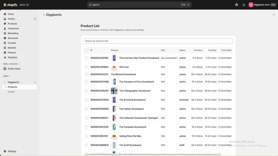 Diggipacks – Shipping &amp; Order screenshot
