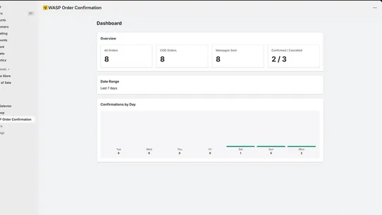WASP: COD Order Confirmation screenshot