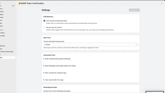 WASP: COD Order Confirmation screenshot