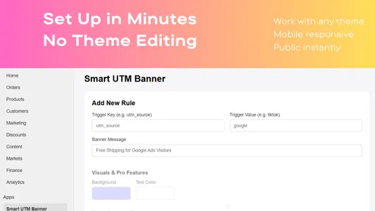 Smart UTM Banner screenshot