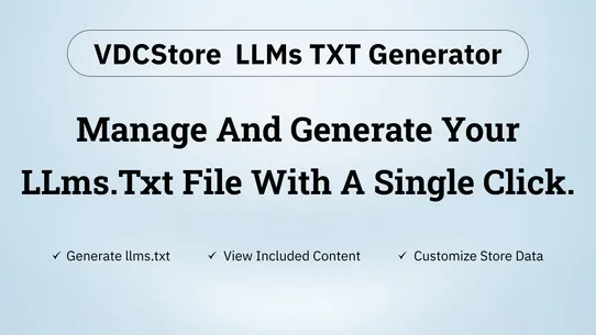 VDCStore LLMs TXT Generator screenshot