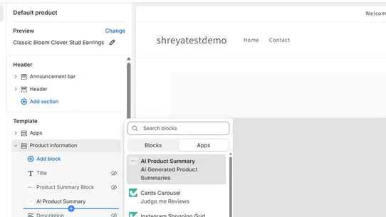 AI Product Summary Generator screenshot