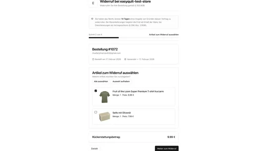 Widerruf Manager screenshot