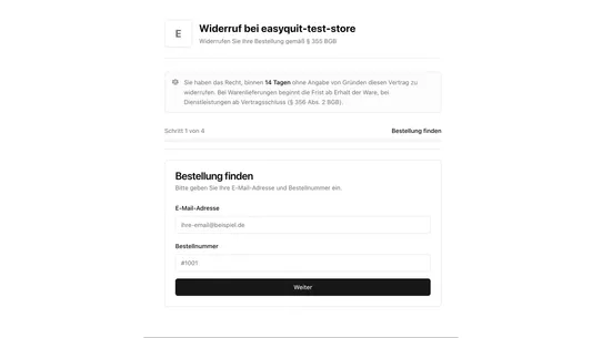 Widerruf Manager screenshot