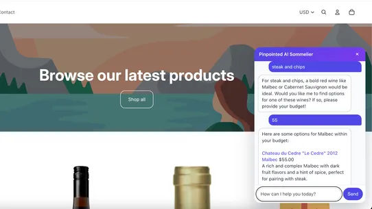 Pinpointed AI Sommelier screenshot