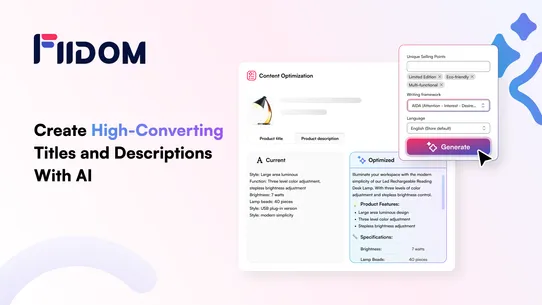 Fiidom: AI Product Description screenshot