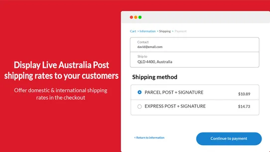 Australia Post Rates &amp; Labels screenshot