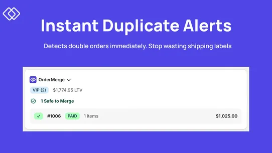 OrderMerge: Duplicate Alert screenshot