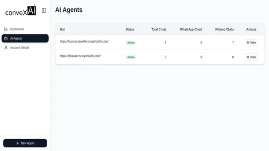 ConveX AI Chatbot screenshot