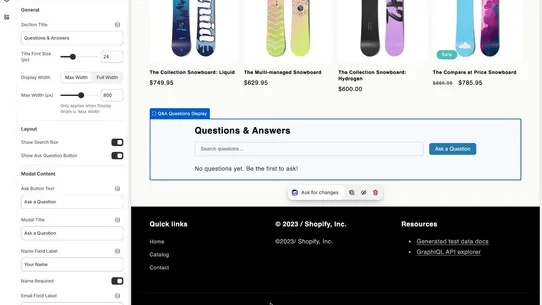 AI Product Questions &amp; Answers screenshot