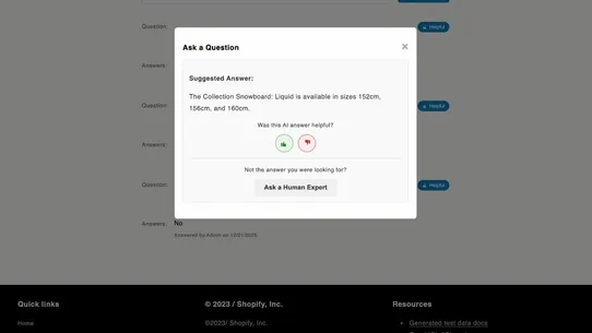 AI Product Questions &amp; Answers screenshot