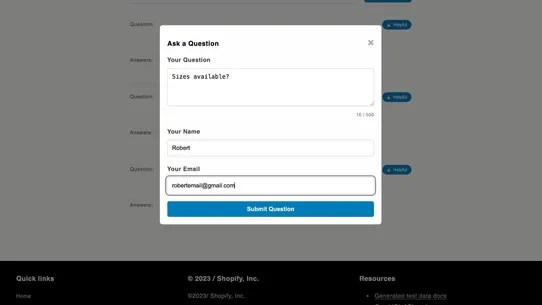 AI Product Questions &amp; Answers screenshot