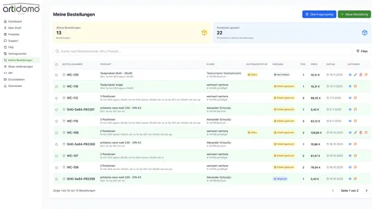 artidomo Print on Demand DE screenshot