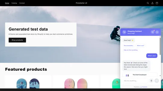 Firestarter AI Shopping Widget screenshot