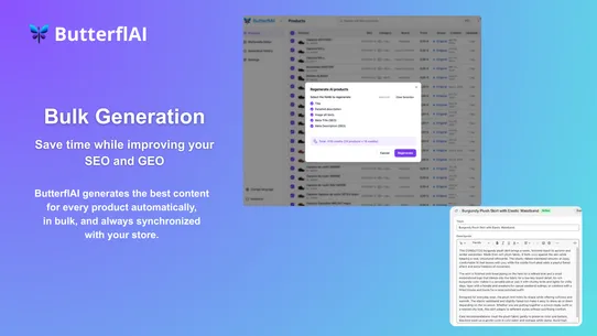 ButterflAI Product Content screenshot