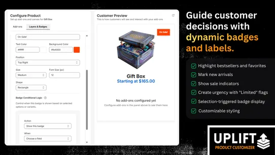 Uplift Product Customizer screenshot