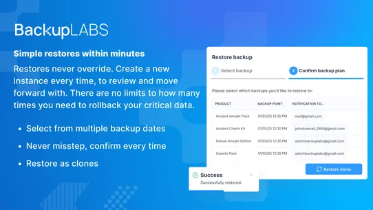 BackupLABS: Backups &amp; Restore screenshot