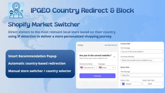 IPGeo Country Redirect &amp; Block screenshot