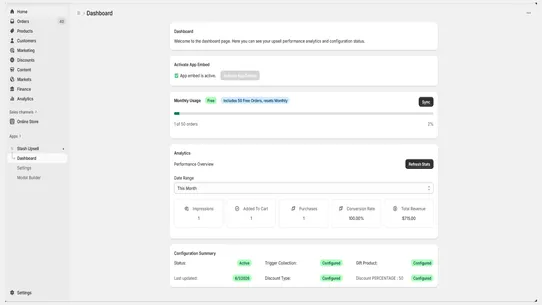 Stash Upsell screenshot