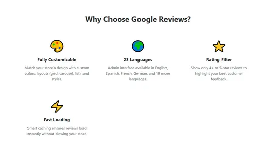 Custom Google Reviews screenshot