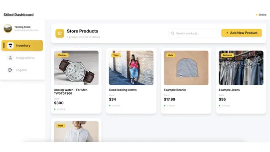 Stiled Inventory Integration screenshot