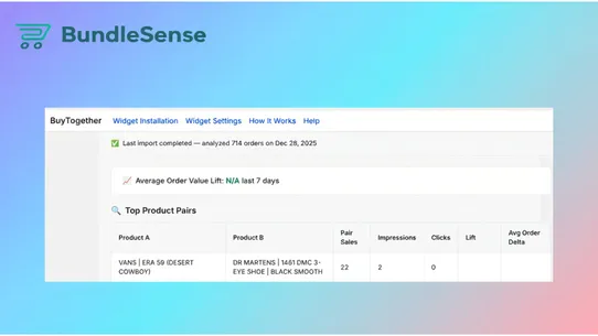 BundleSense screenshot