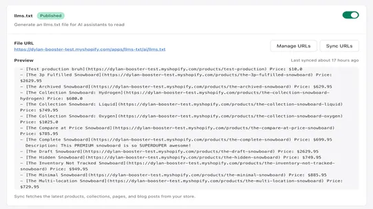BOOSTER AEO Optimizer llms.txt screenshot