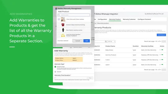 Webkul Warranty Management screenshot