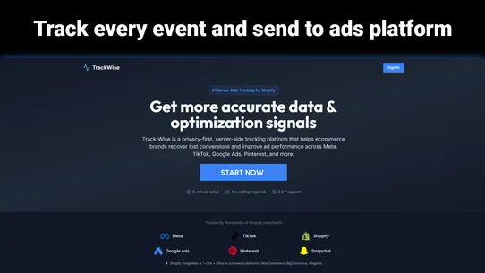 TrackWise Server Side Tracking screenshot