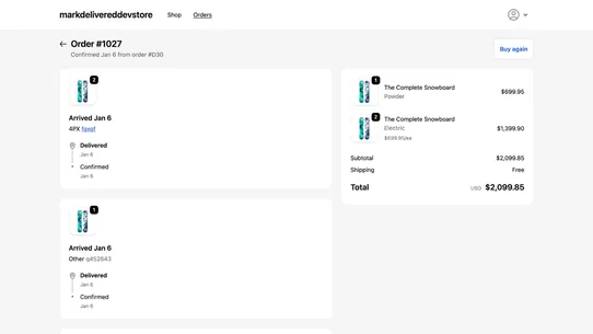 Mark Delivered screenshot