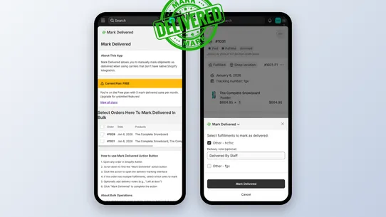 Mark Delivered screenshot