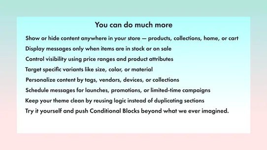 Conditional Blocks screenshot