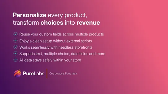 Pure Product Options screenshot