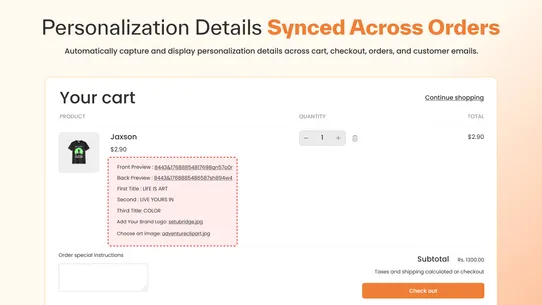 S Product Options Personalizer screenshot
