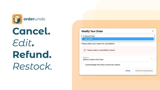 Order Undo ‑ Cancel Edit Order screenshot