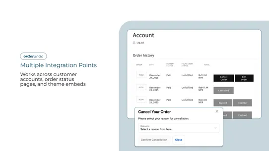 Order Undo ‑ Cancel Edit Order screenshot